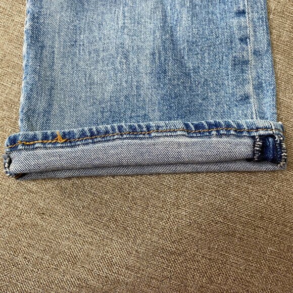 Levi's 501 Original Fit Men's 34 x 32 Mid Rise Blue Distressed Casual Pants - Picture 10 of 15